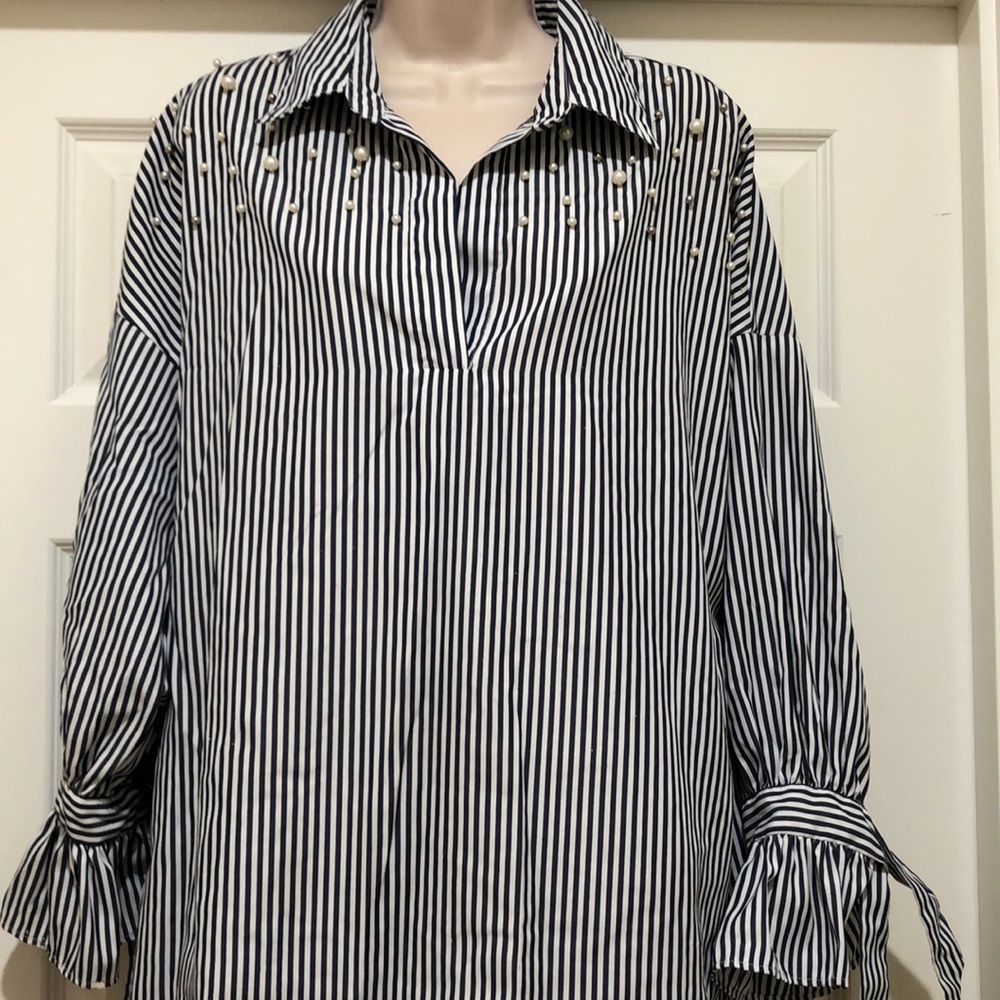 Kontrol Striped Embellished Shirt Size L